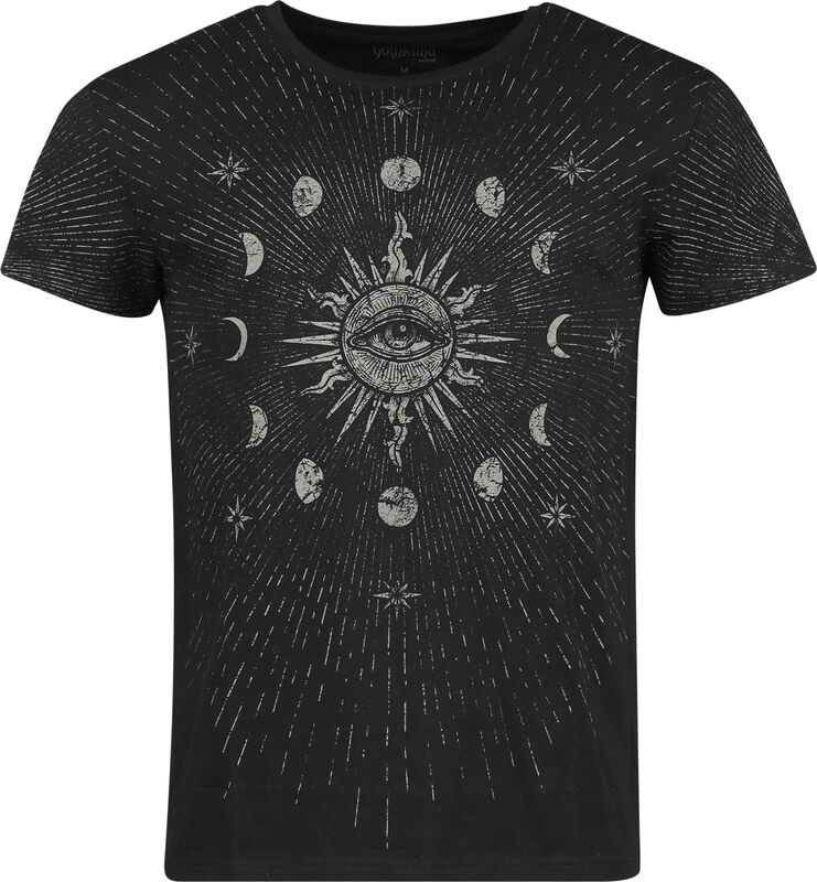 T-skjorte med månefaser og sol
