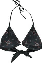 Bikini Top With Celtic Prints, Black Premium by EMP, Bikinitopp