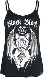 Topp med demonisk katt, Black Blood by Gothicana, Topp