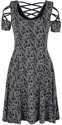 Kjole med Snøring og Keltisk-Stil Print, Black Premium by EMP, Kort kjole