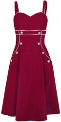 Claudia Red Seaside Dress, Voodoo Vixen, Middellang kjole