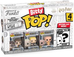 Harry, Draco, Dobby + Mystery Figure (Bitty Pop! 4 Pack) vinyl figurines, Harry Potter, Funko Bitty Pop!