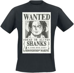 Wanted - Dead or Alive - Shanks, One Piece, T-skjorte