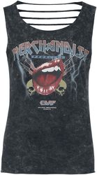 Vest topp med band-skjorte-look print, EMP Stage Collection, Topp