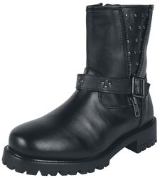Biker boots med glidelås og stropp, Black Premium by EMP, Biker Boots