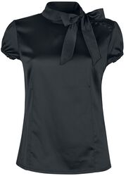 Svart T-Skjorte med Knutedetalj, Gothicana by EMP, T-skjorte