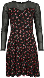 Mesh kjole med kirsebær, Rock Rebel by EMP, Middellang kjole