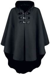 Black cape with hood, Gothicana by EMP, Kappe