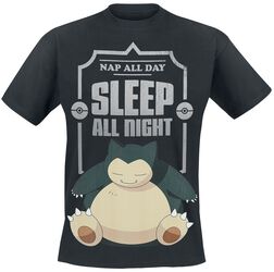 Snorlax - Sleep All Night, Pokémon, T-skjorte