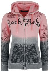 Hooded jacket with rhinestone details and print, Rock Rebel by EMP, Hettejakke