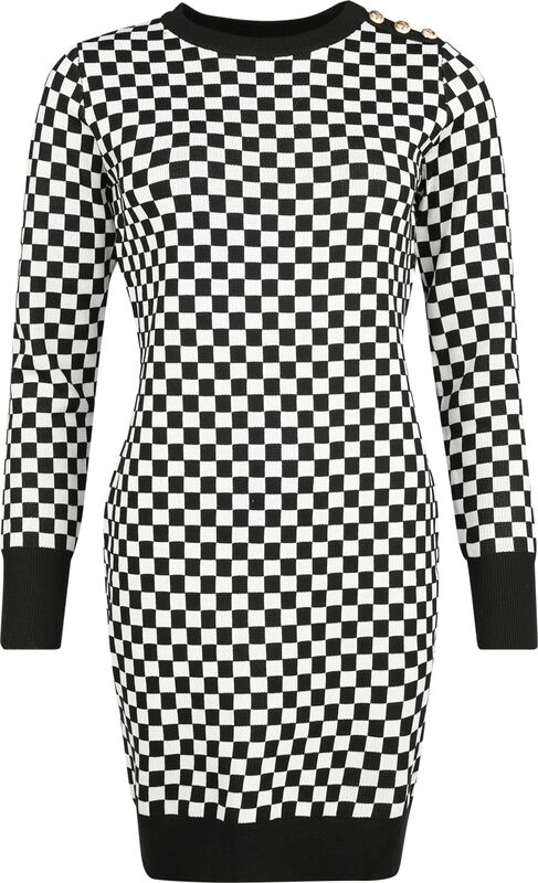 Chess square monochrome strikket kjole