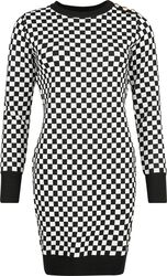 Chess square monochrome strikket kjole, QED London, Kort kjole