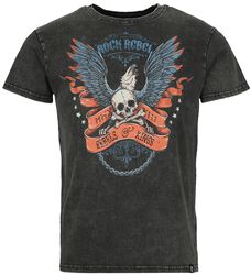 T-skjorte med old school vinger og hodeskalle, Rock Rebel by EMP, T-skjorte