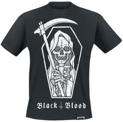 T-skjorte med Mannen med Ljåen print, Black Blood by Gothicana, T-skjorte