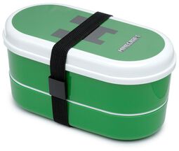 Creeper Bento lunch box with fork and spoon, Minecraft, Matboks