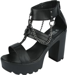 High Heels With Chains And Rivets, Gothicana by EMP, Høyhælete sko
