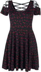 Kjole med Snøring og Runer, Black Premium by EMP, Kort kjole