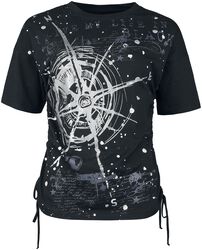T-skjorte med skinnende sølv design på forsiden, Black Premium by EMP, T-skjorte