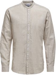 ONSCaiden LS Solid Linen MAO Shirt, ONLY and SONS, Langermet skjorte