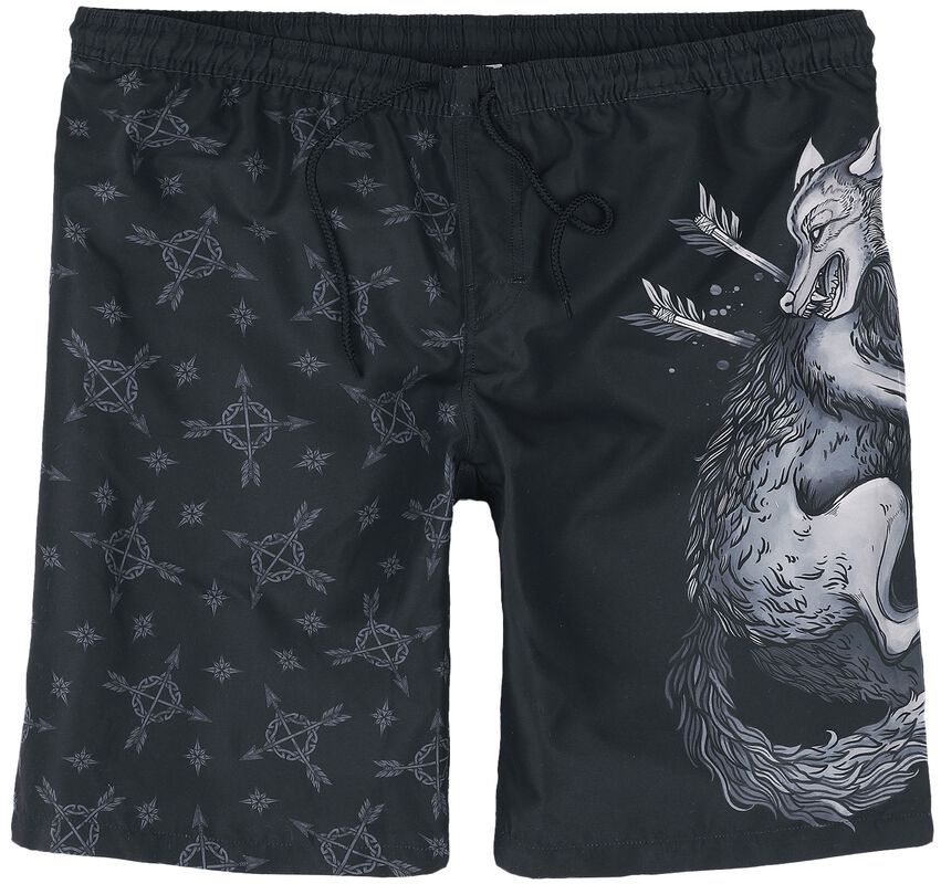 Swim Shorts With Wolf Print