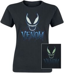 Blue web face - Glow in the dark, Venom (Marvel), T-skjorte
