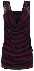 2 i 1 Double Layer Stripe Mesh Topp, RED by EMP, Topp
