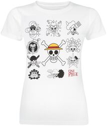 Skulls, One Piece, T-skjorte