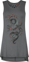 Mullet Shirt with Dragon Print, Black Premium by EMP, Topp
