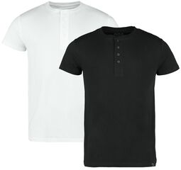 2-pakke henley t-skjorter, Black Premium by EMP, T-skjorte