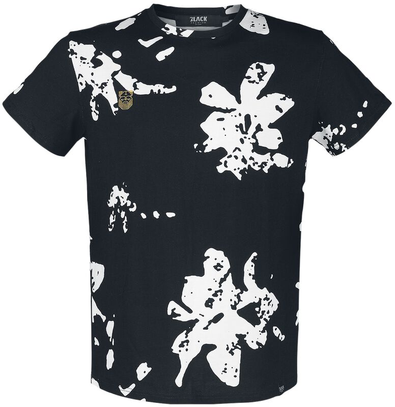 T-skjorte med hvite blomster og små broderte detaljer