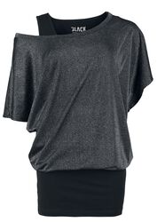 Dobbel pakke T-skjorte og Topp med Glimmer, Black Premium by EMP, T-skjorte