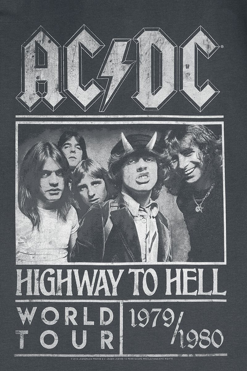 Amplified Collection Highway To Hell Poster Ac Dc T Skjorte Emp