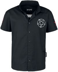 Skjorte med gjennomsiktig rygg, Black Blood by Gothicana, Kortermet skjorte