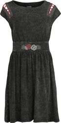 Cut Out Dress with Roses, Black Premium by EMP, Middellang kjole