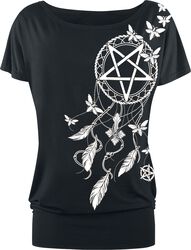 Pentagram and Dreamcatcher T-shirt, Gothicana by EMP, T-skjorte