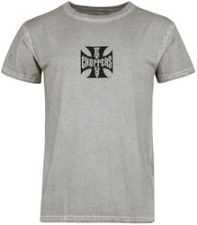 WCC OG LBC Cross T-skjorte - Vintage Grå Vask, West Coast Choppers, T-skjorte