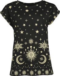 T-skjorte med sol, stjerner og måne, Gothicana by EMP, T-skjorte