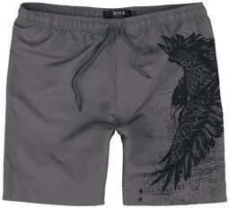 Swim Shorts with Raven Print, Black Premium by EMP, Badeshorts