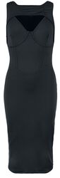 Bodycon Dress with Double Neckline, Black Premium by EMP, Middellang kjole
