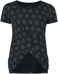 T-skjorte med knutedetalj og keltisk motiv, Black Premium by EMP, T-skjorte