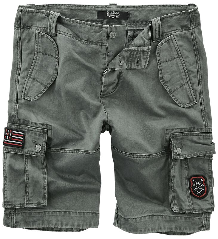 Grå Cargo Shorts med Patches