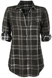 Sprayed Checkshirt, Black Premium by EMP, Langermet skjorte