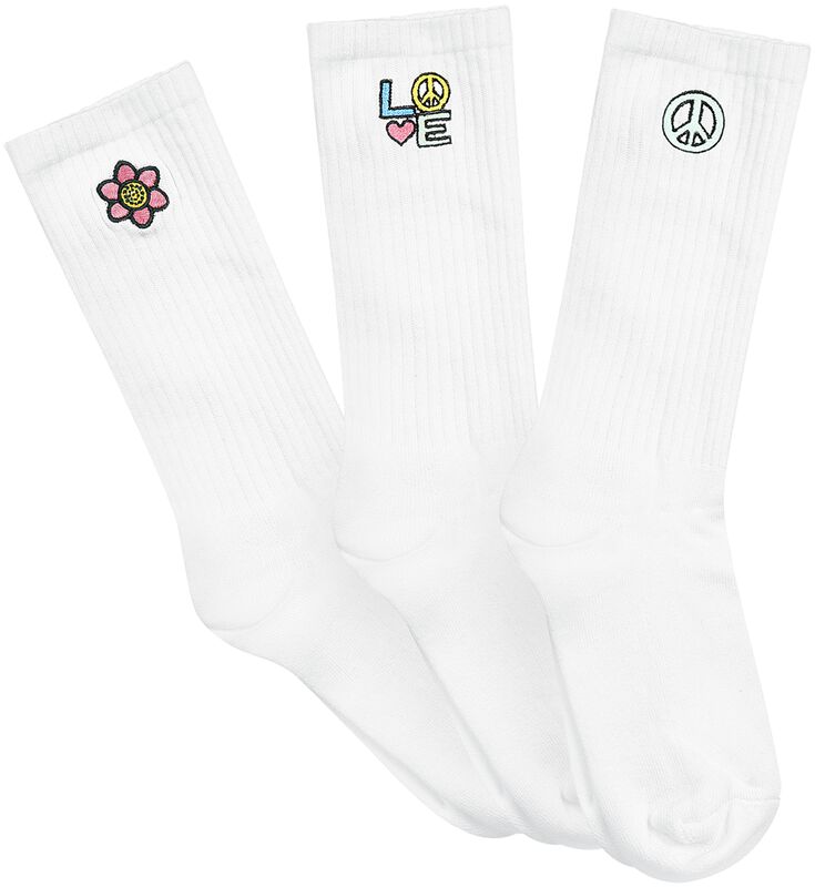 Tre-pakke med peace-ikon sokker