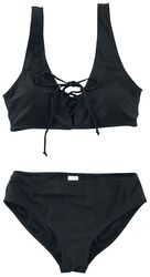 Front Laced Bikini, Black Premium by EMP, Badedrakt