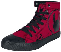 Røde Sneakers med Rockhand design, EMP Basic Collection, Høye sneakers