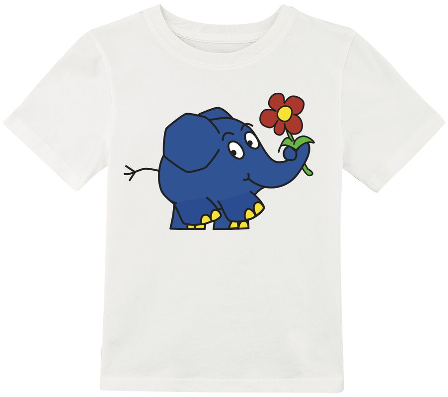 Kids - T-skjorte Elefant med Blomst