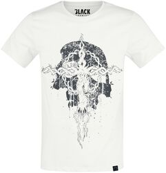 T-skjorte med hodeskalle og roser, Black Premium by EMP, T-skjorte