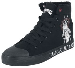 Lined trainers med print, Black Blood by Gothicana, Høye sneakers
