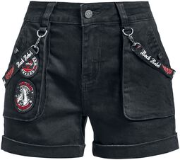 Komfortable shorts med lapper og stropper, Rock Rebel by EMP, Shorts