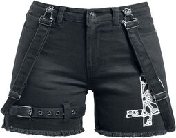 Shorts med suspenders, Gothicana by EMP, Shorts